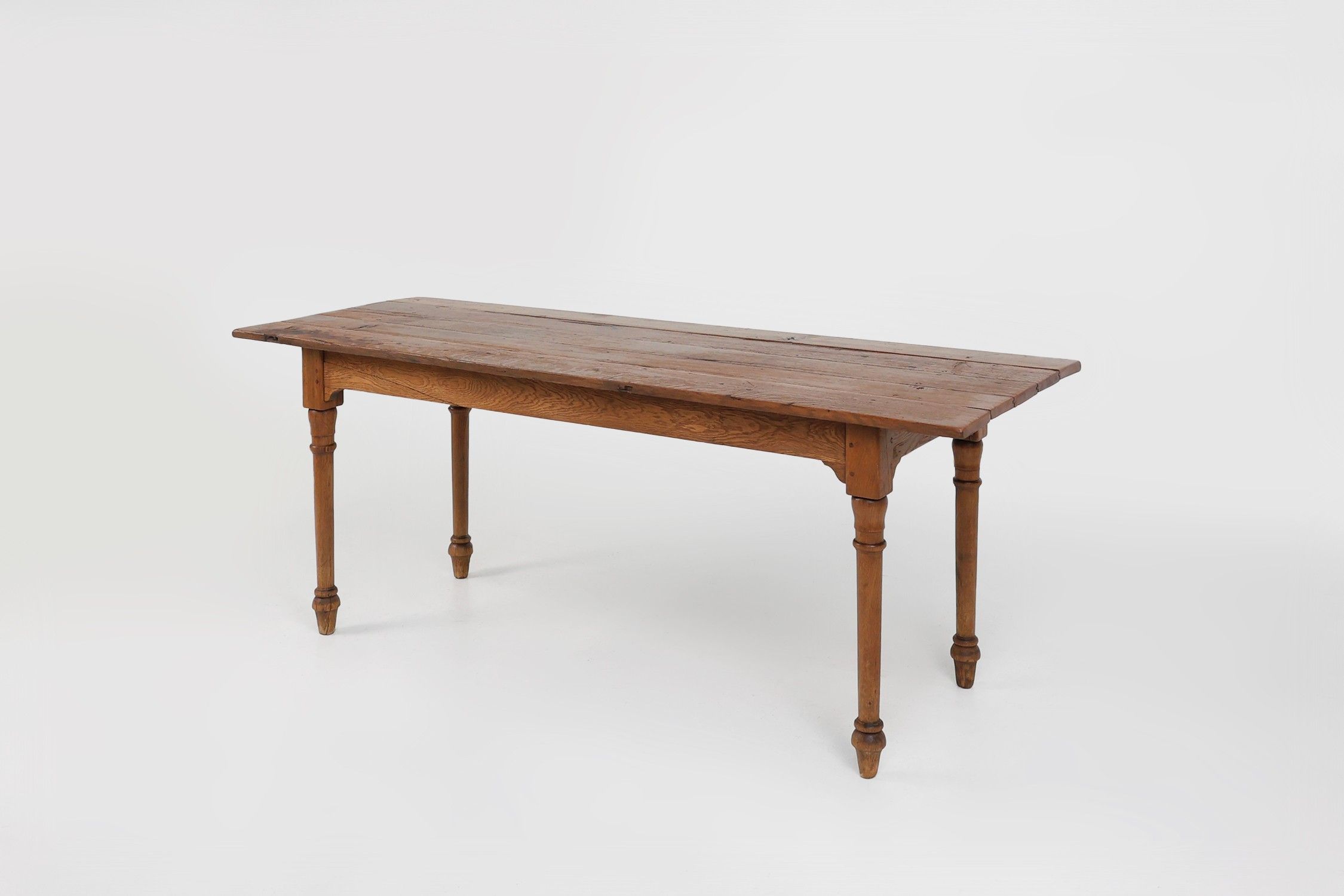 Rustic farmhouse table in oak wood, France ca. 1850thumbnail